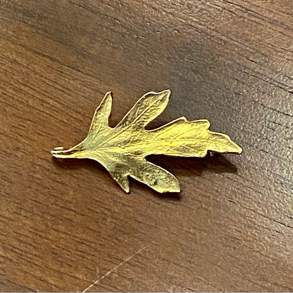 Gold Leaf Handmade Celia Landman Brooch / Pin vintage
